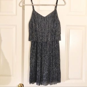 Everly Silver Mini Dress two tiered